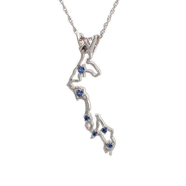 Custom Whidbey Island Outline Yogo Pendant Image 5 Geralds Jewelry Oak Harbor, WA