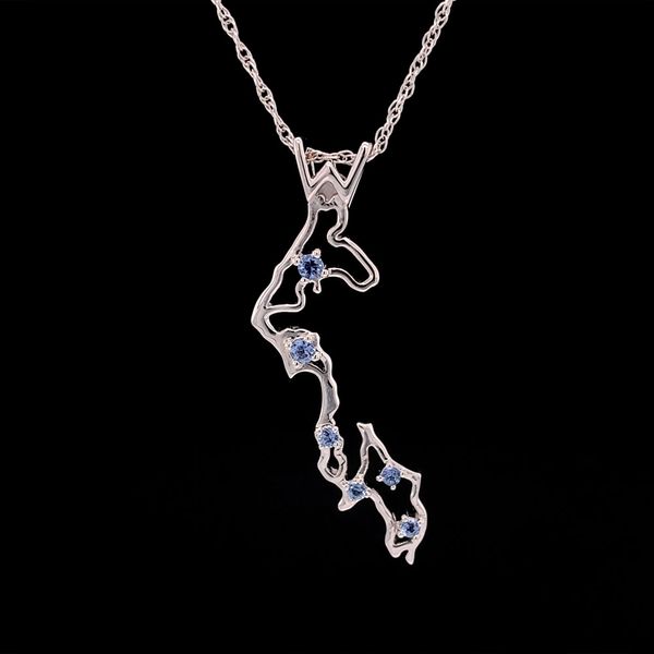 Custom Whidbey Island Outline Yogo Pendant Geralds Jewelry Oak Harbor, WA