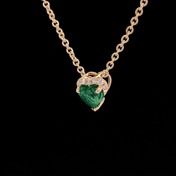 Heart Shape Emerald And Diamond Pendant Image 2 Geralds Jewelry Oak Harbor, WA