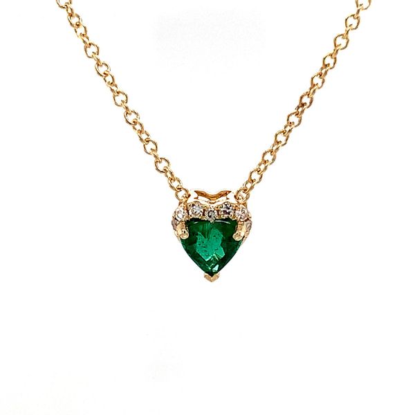 Heart Shape Emerald And Diamond Pendant Image 3 Geralds Jewelry Oak Harbor, WA