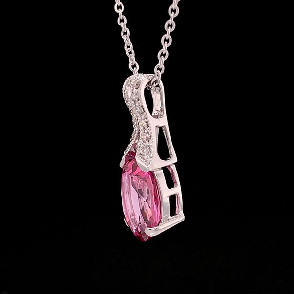 Pink Topaz And Diamond Pendant Image 3 Geralds Jewelry Oak Harbor, WA