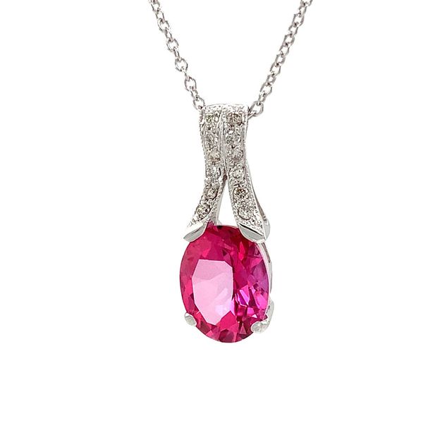 Pink Topaz And Diamond Pendant Image 5 Geralds Jewelry Oak Harbor, WA