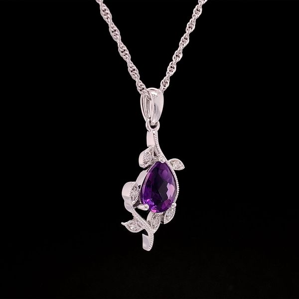 Nature Inspired Amethyst And Diamond Pendant Image 2 Geralds Jewelry Oak Harbor, WA