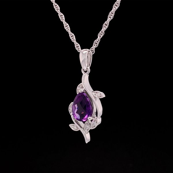Nature Inspired Amethyst And Diamond Pendant Image 3 Geralds Jewelry Oak Harbor, WA
