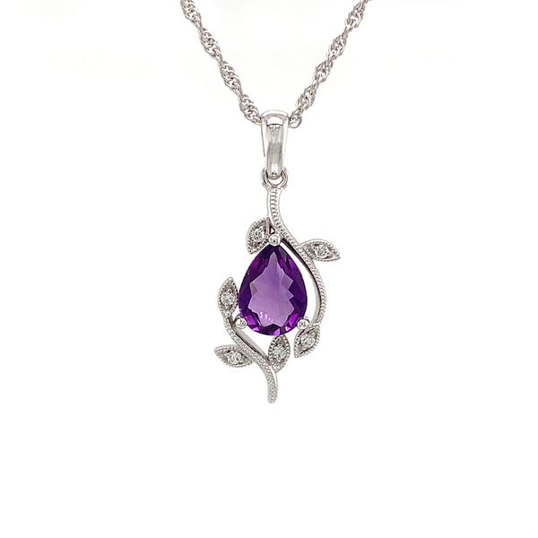 Nature Inspired Amethyst And Diamond Pendant Image 4 Geralds Jewelry Oak Harbor, WA