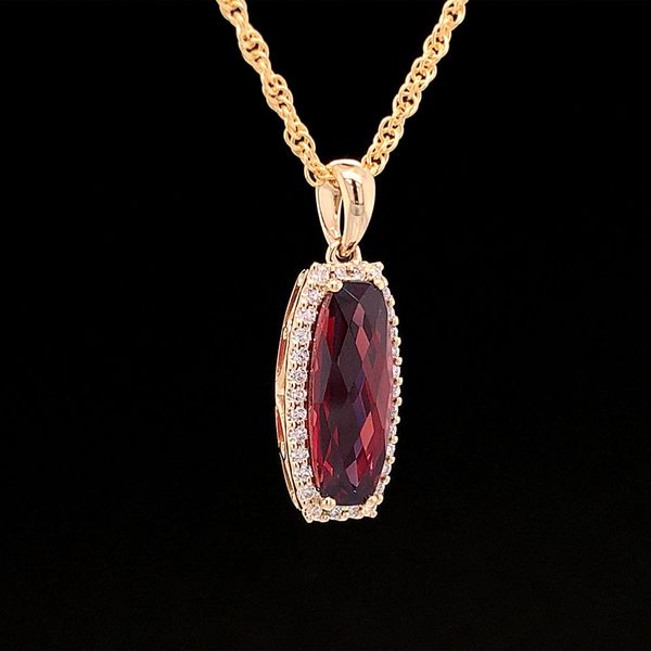 Garnet and Diamond Pendant Image 2 Geralds Jewelry Oak Harbor, WA
