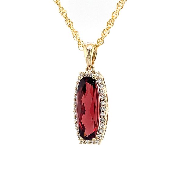 Garnet and Diamond Pendant Image 4 Geralds Jewelry Oak Harbor, WA