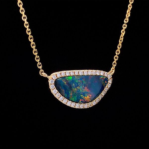 Australian Opal Doublet Starion Necklace Image 2 Geralds Jewelry Oak Harbor, WA
