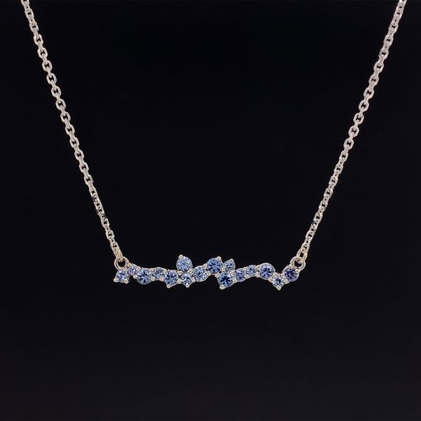Yogo Sapphire Cluster Style Station Necklace Geralds Jewelry Oak Harbor, WA