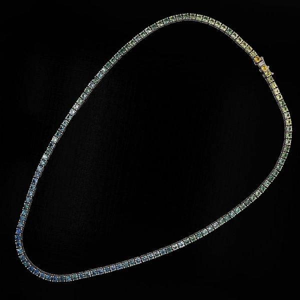 Custom Natural Montana Sapphire Ombre Riviera Necklace Image 2 Geralds Jewelry Oak Harbor, WA