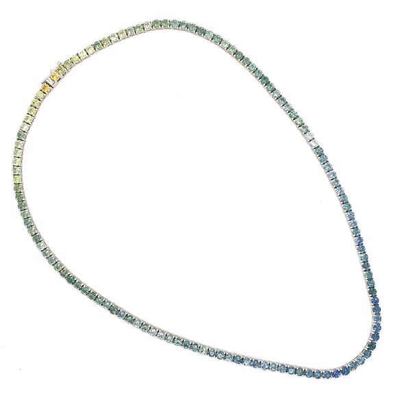 Custom Natural Montana Sapphire Ombre Riviera Necklace Image 5 Geralds Jewelry Oak Harbor, WA