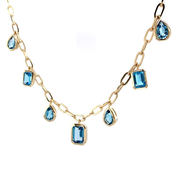 Swiss Blue Topaz Stationary Necklace Image 4 Geralds Jewelry Oak Harbor, WA