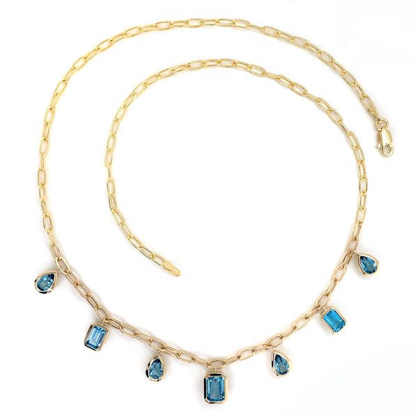 Swiss Blue Topaz Stationary Necklace Image 5 Geralds Jewelry Oak Harbor, WA