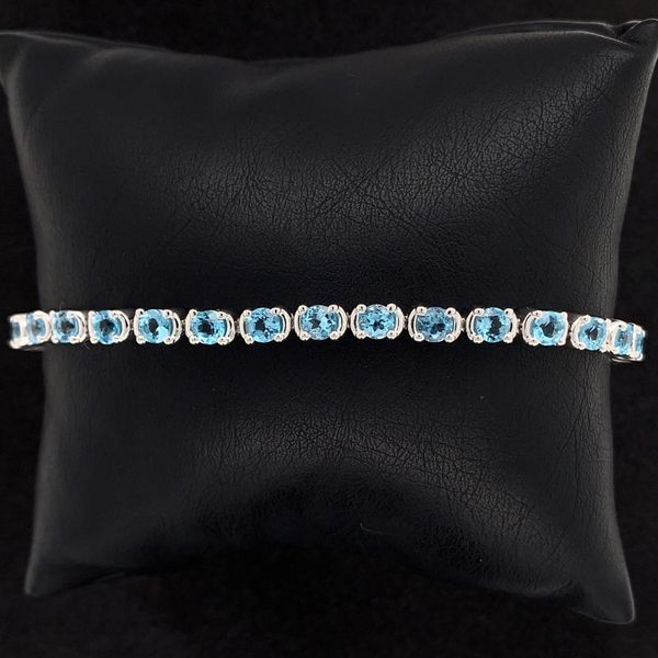 Blue Topaz and Sterling Silver Tennis Bracelet Geralds Jewelry Oak Harbor, WA