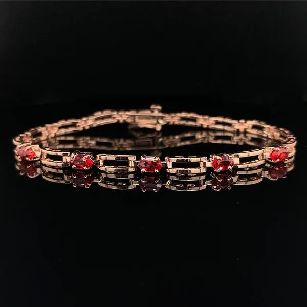 Custom Fire Ruby and Rose Gold Bracelet, 1.63ct Total Weight Geralds Jewelry Oak Harbor, WA