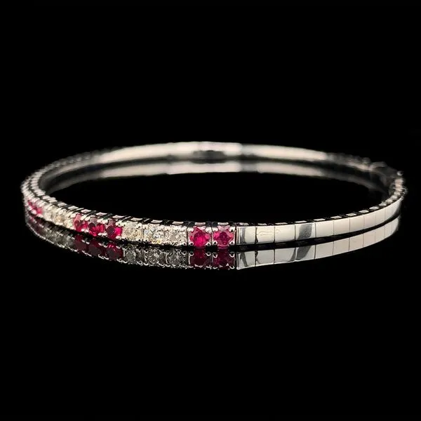 Natural Ruby And Diamond Flex Bangle Bracelet Image 2 Geralds Jewelry Oak Harbor, WA