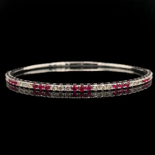 Natural Ruby And Diamond Flex Bangle Bracelet Geralds Jewelry Oak Harbor, WA