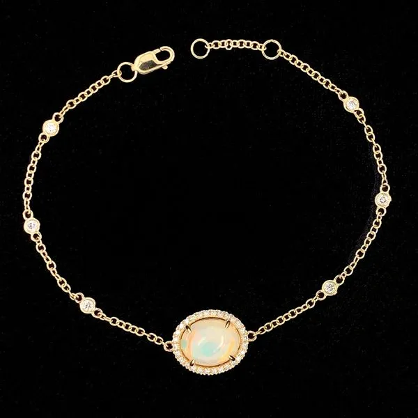 Etiopian Opal And Diamond Station Bracelet Geralds Jewelry Oak Harbor, WA