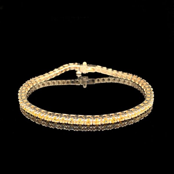 Yellow Montana Sapphire Tennis Bracelet, 4.10ctw Image 2 Geralds Jewelry Oak Harbor, WA