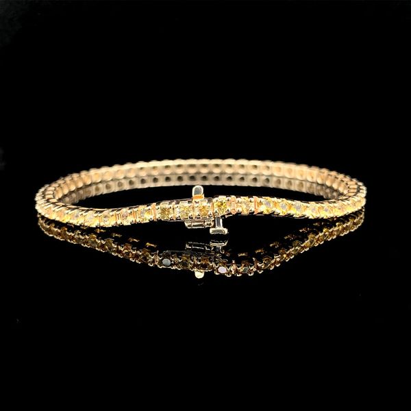 Yellow Montana Sapphire Tennis Bracelet, 4.10ctw Image 3 Geralds Jewelry Oak Harbor, WA