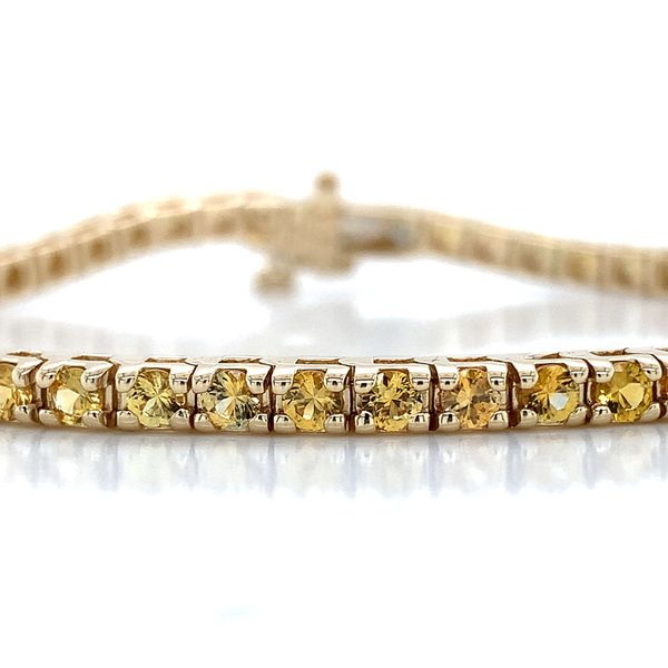 Yellow Montana Sapphire Tennis Bracelet, 4.10ctw Image 5 Geralds Jewelry Oak Harbor, WA