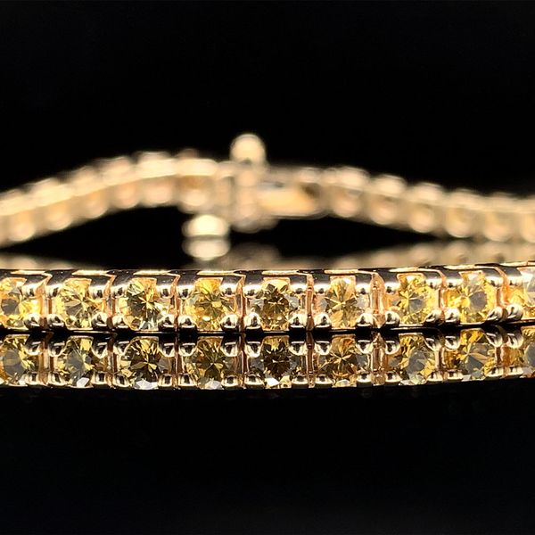 Yellow Montana Sapphire Tennis Bracelet, 4.10ctw Geralds Jewelry Oak Harbor, WA