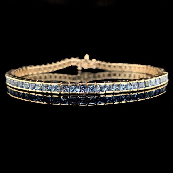 Princess Cut Yogo Sapphire Tennis Bracelet, 7.97ctw Geralds Jewelry Oak Harbor, WA