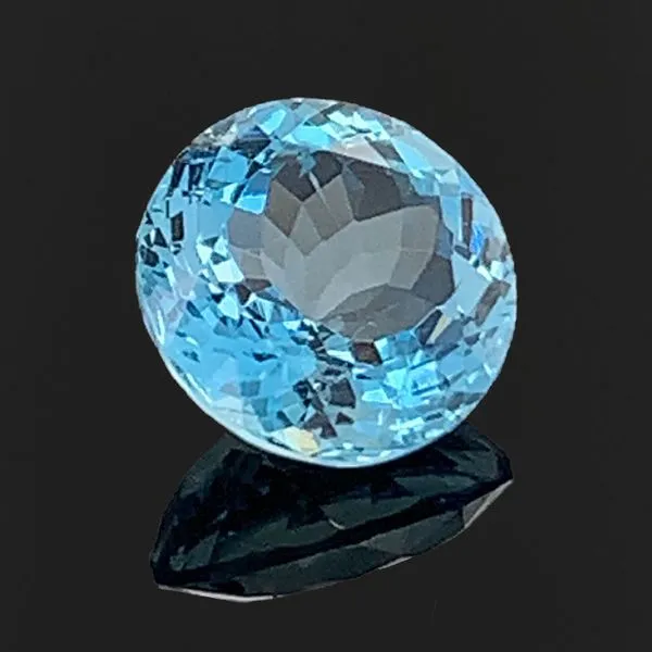 Loose 1.54Ct Round Cut Natural Deep Blue Santa Maria Aquamarine Image 2 Geralds Jewelry Oak Harbor, WA