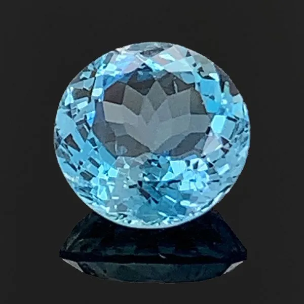 Loose 1.54Ct Round Cut Natural Deep Blue Santa Maria Aquamarine Geralds Jewelry Oak Harbor, WA