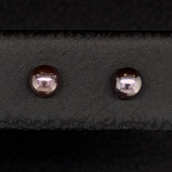 3Mm Black Cultured Pearl Stud Earrings Image 2 Geralds Jewelry Oak Harbor, WA