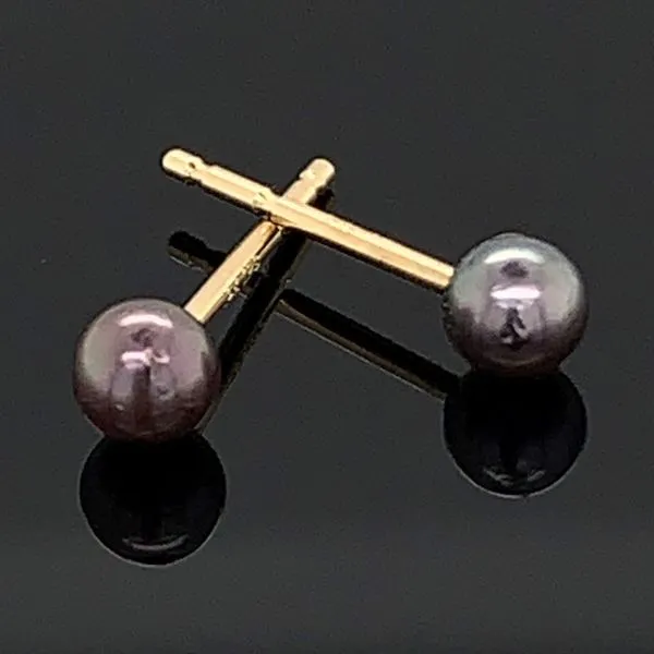 3Mm Black Cultured Pearl Stud Earrings Geralds Jewelry Oak Harbor, WA