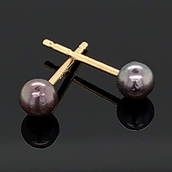 3Mm Black Cultured Pearl Stud Earrings Geralds Jewelry Oak Harbor, WA