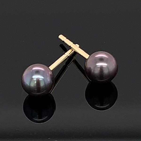 4mm Akoya Black Pearl Earrings Geralds Jewelry Oak Harbor, WA