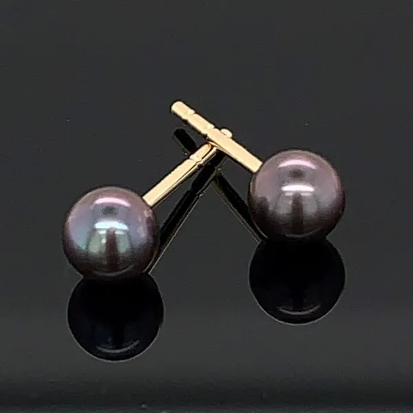 4Mm Black Cultured Pearl Stud Earrings Geralds Jewelry Oak Harbor, WA