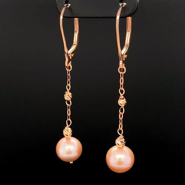 Freshwater Natural Pink Pearl Dangle Earrings Image 2 Geralds Jewelry Oak Harbor, WA