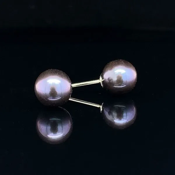 Black Round Fresh Water Cultured Pearl Earrings Geralds Jewelry Oak Harbor, WA