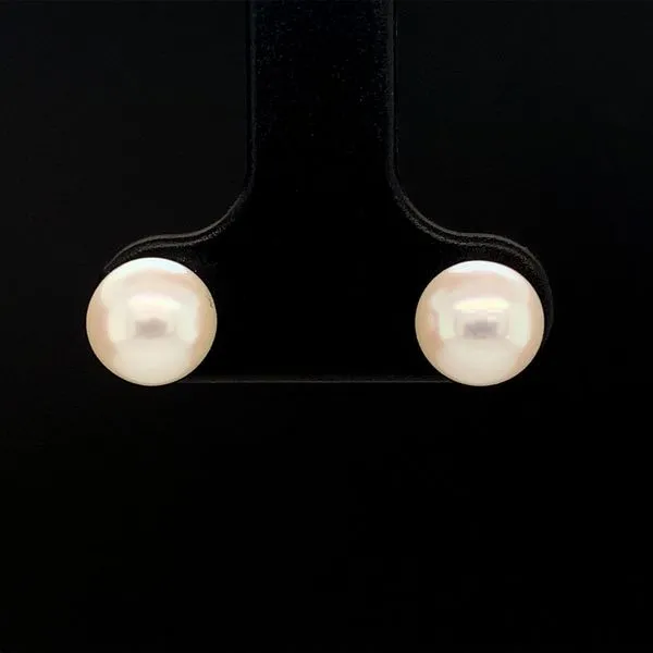 7mm Cultured Pearl Stud Earrings Image 2 Geralds Jewelry Oak Harbor, WA