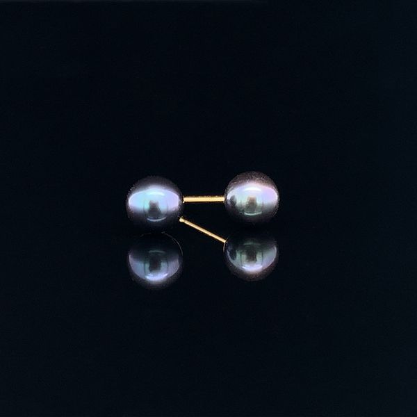 4mm-4.9mm Dyed Peacock Cultured Pearl Stud Earrings Geralds Jewelry Oak Harbor, WA