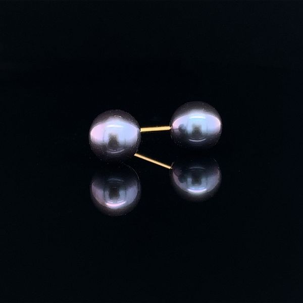 5mm-5.9mm Dyed Peacock Cultured Pearl Stud Earrings Geralds Jewelry Oak Harbor, WA