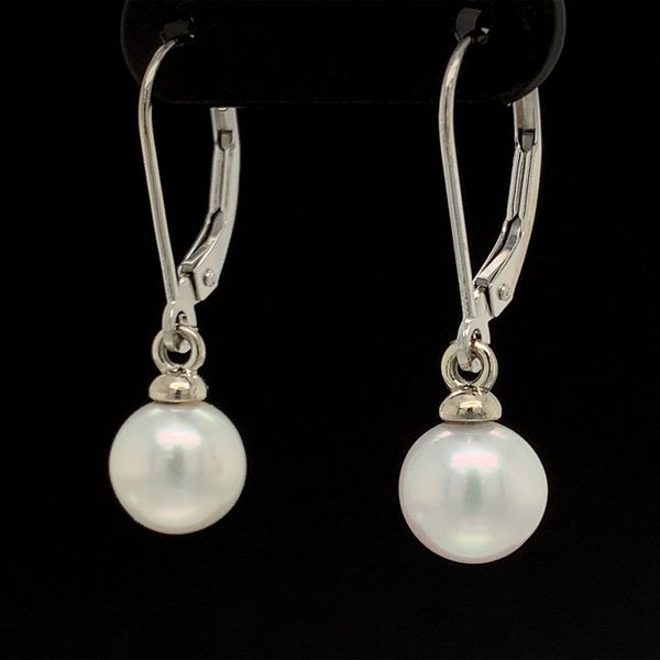 7mm-7.9mm Cultured Pearl Dangle Earrings Image 2 Geralds Jewelry Oak Harbor, WA