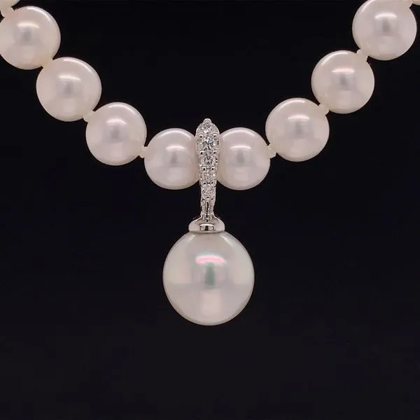 South Sea Pearl And Diamond Enhancer Pendant Image 4 Geralds Jewelry Oak Harbor, WA