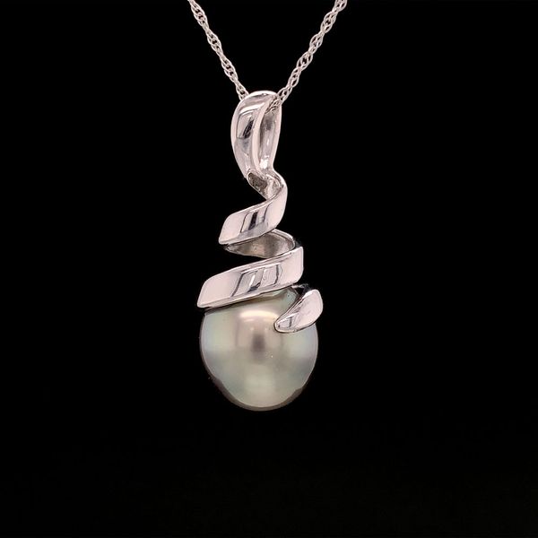 Tahitian Pearl and White Gold Pendant Image 2 Geralds Jewelry Oak Harbor, WA