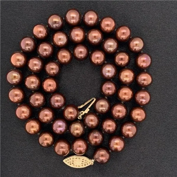 Dyed Chocolate Freshwater Pearl Necklace Image 2 Geralds Jewelry Oak Harbor, WA