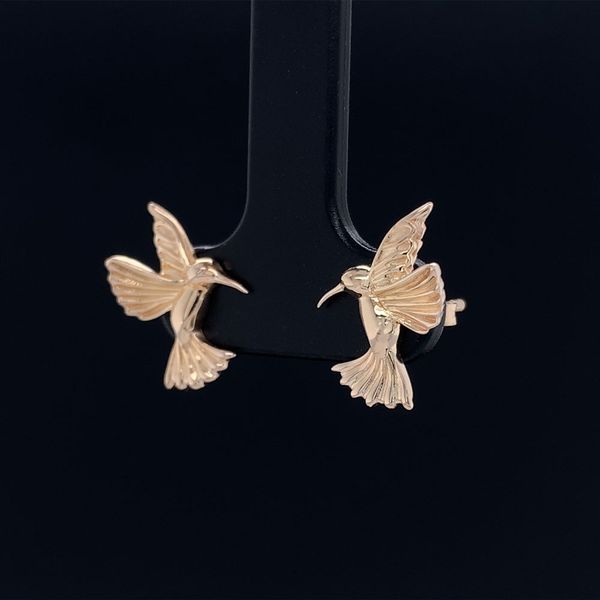 Keith Jack Celtic Gold Hummingbird Stud Earrings Image 2 Geralds Jewelry Oak Harbor, WA