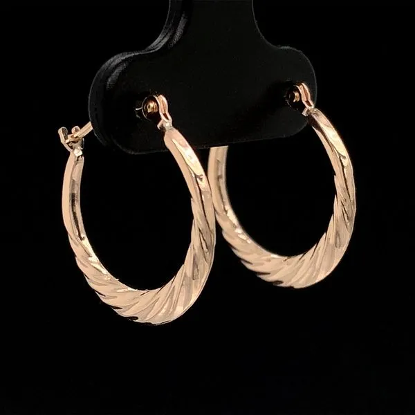 Yellow Gold Rope Hoop Earrings Image 2 Geralds Jewelry Oak Harbor, WA