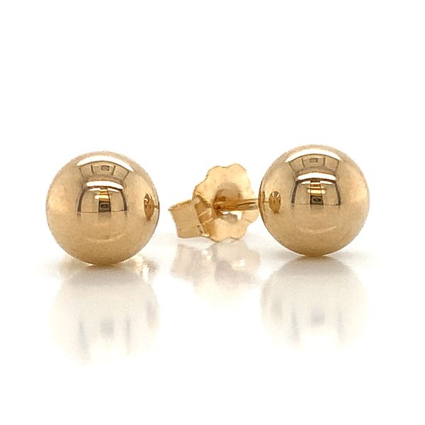 14K Yellow Gold Polished 6Mm Ball Earrings Image 2 Geralds Jewelry Oak Harbor, WA