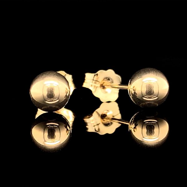 14K Yellow Gold Polished 5Mm Ball Earrings Geralds Jewelry Oak Harbor, WA
