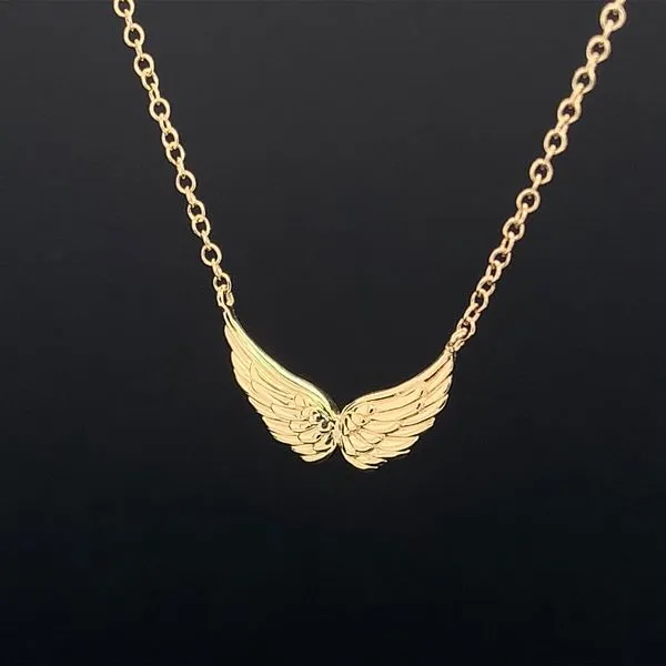Gabriel And Co. Petite 14K Yellow Gold Wings Necklace Image 2 Geralds Jewelry Oak Harbor, WA
