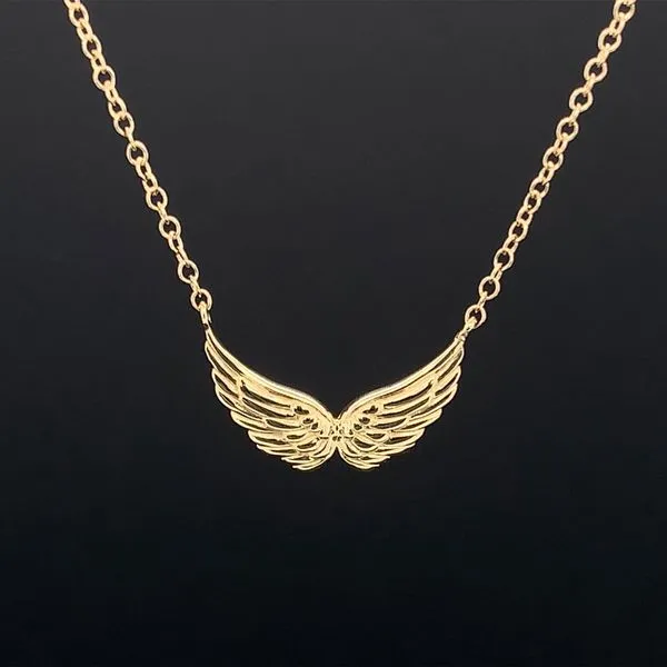 Gabriel And Co. Petite 14K Yellow Gold Wings Necklace Geralds Jewelry Oak Harbor, WA
