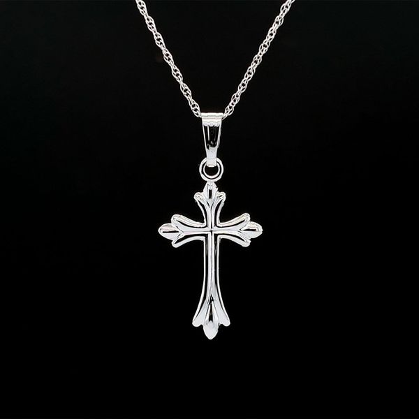14K White Gold Embossed Cross Pendant Geralds Jewelry Oak Harbor, WA